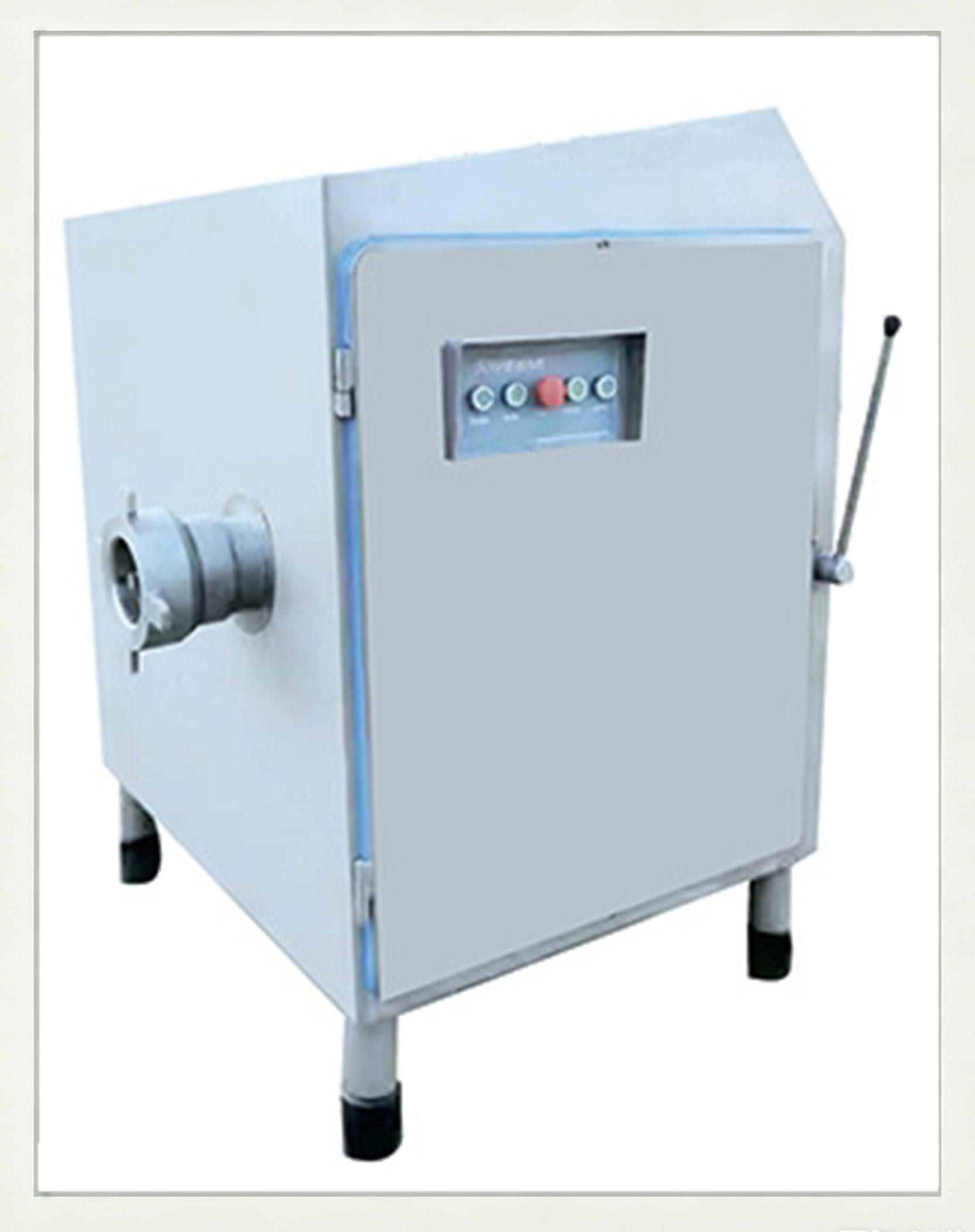 Double auger feeding structure inside 130 frozen meat grinder stainless steel screw detail