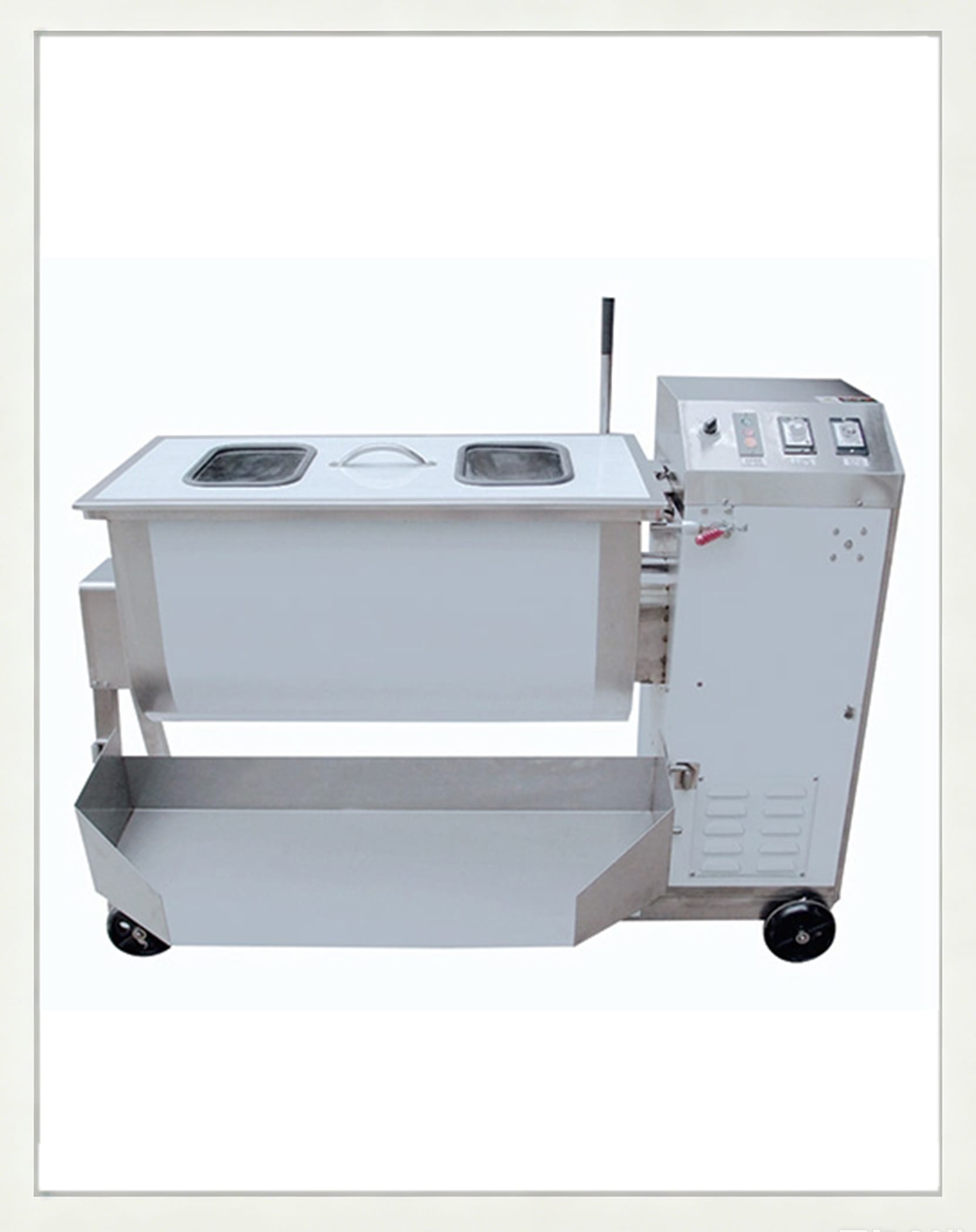 High and low shaft double auger filling mixer